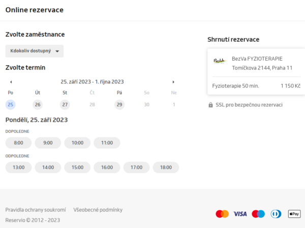 Reservio screenshot